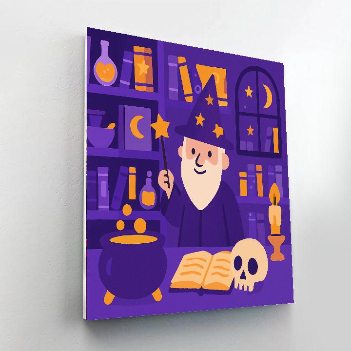 Wizard's Enchanted Study Paint By Numbers Art