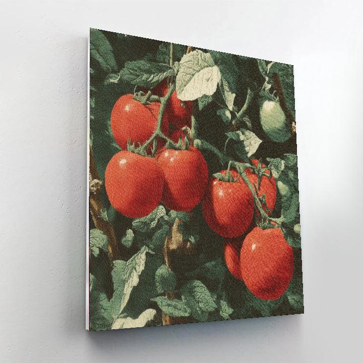 Tending The Tomato Vines Number Painting