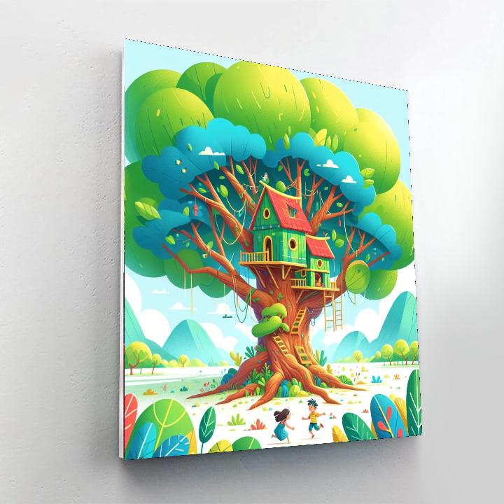 Charming Treehouse Painting Number Kit