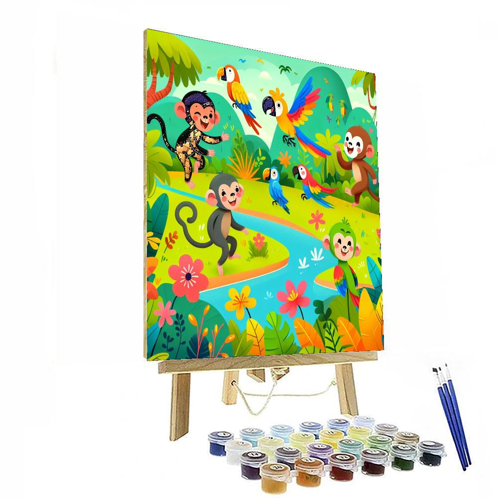 Lush Jungle Safari Painting By Numbers Kit