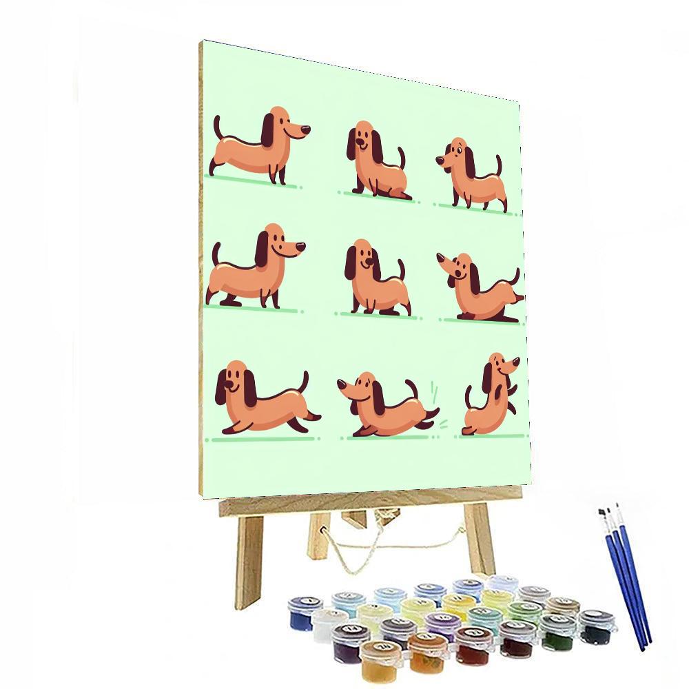 Silly Sausage Dogs Paint By Numbers Art
