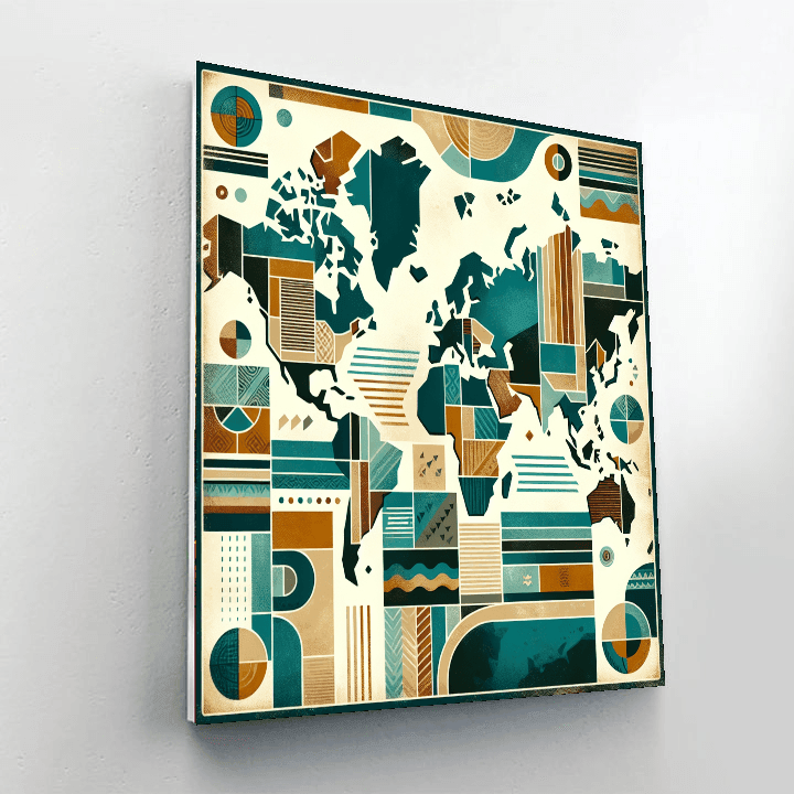 World Map Adventure Paint By Numbers