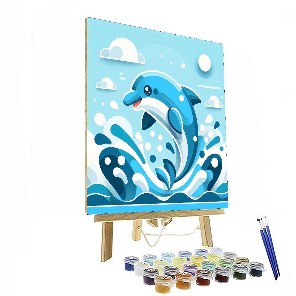 Mischievous Dolphin Adventure Painting Number Kit