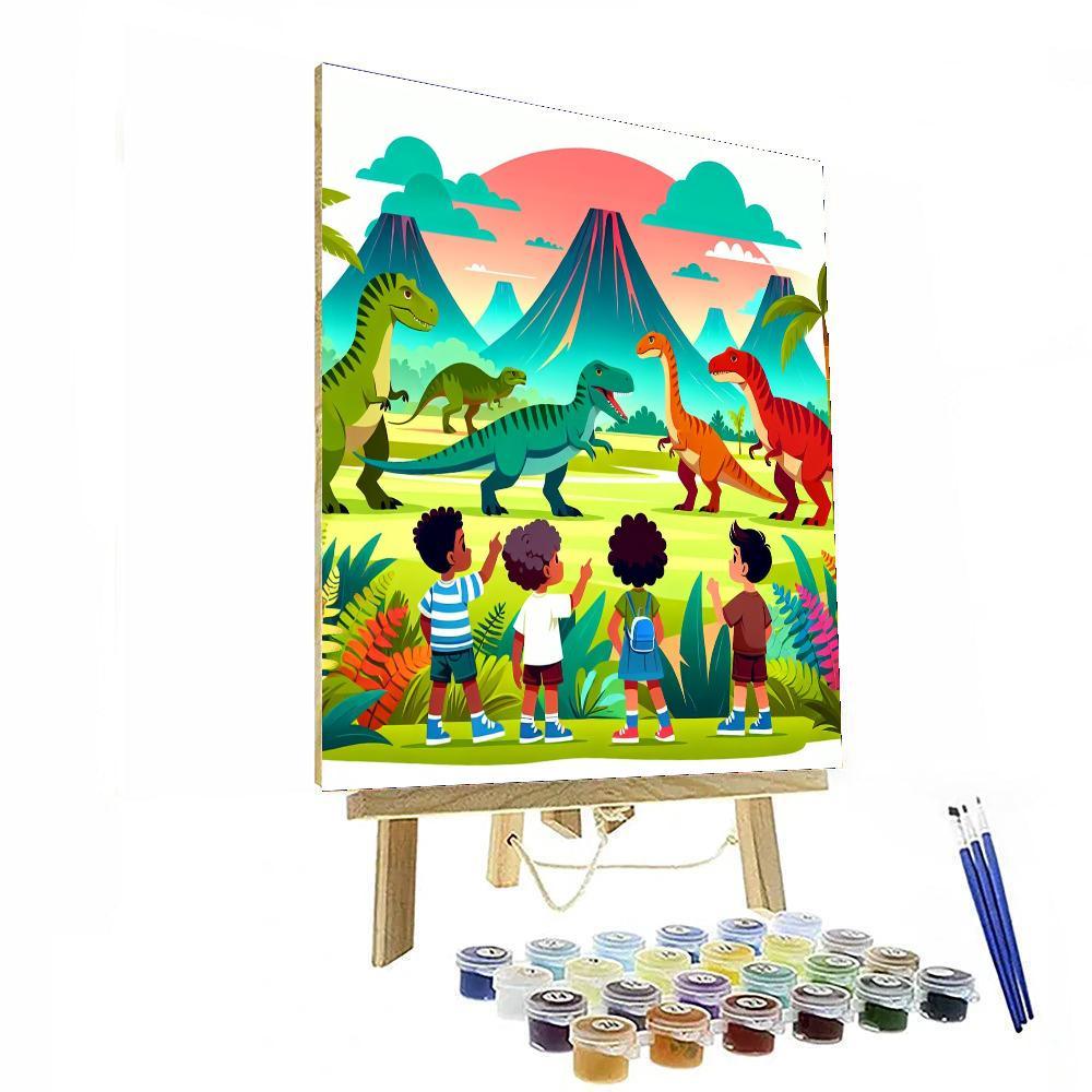 Dino Time Travelers Number Painting