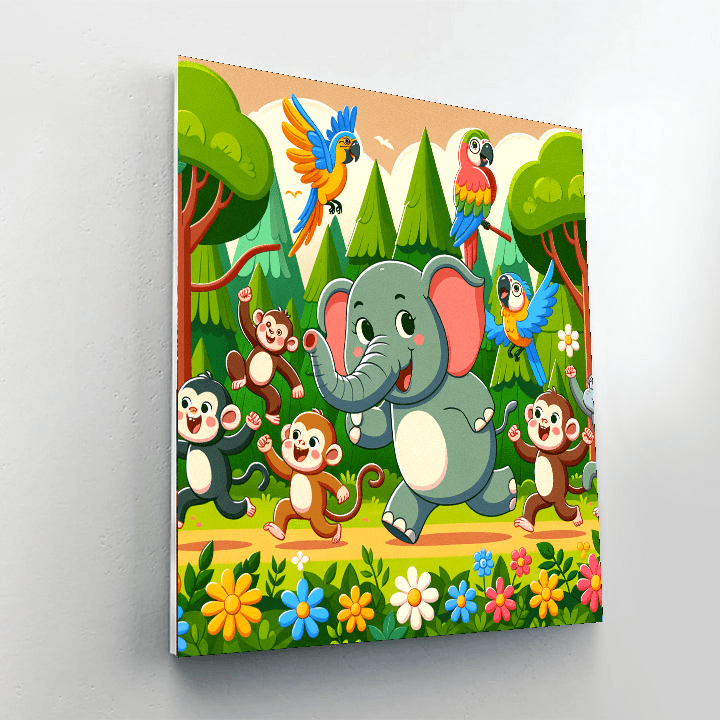 Jolly Jungle Parade Painting By Numbers Kit