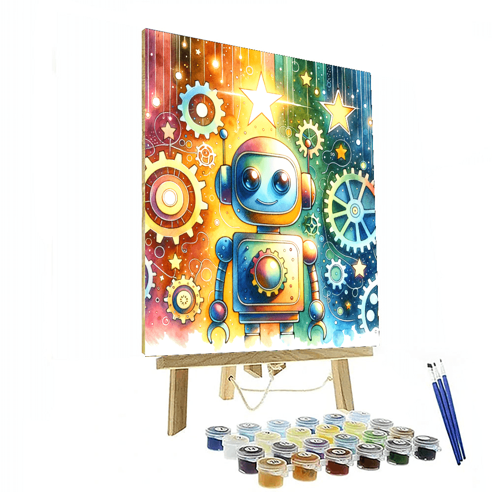 Joyful Robot Adventure Paint By Numbers Kits