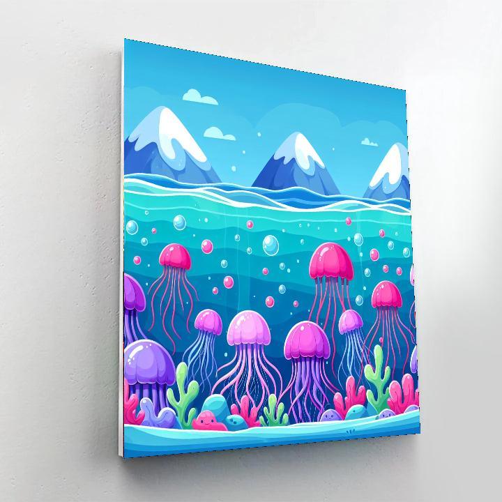 Joyous Jellyfish Journey Number Painting