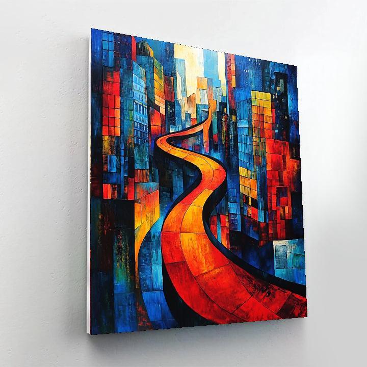 Fernand Léger Inspired Vibrant City Symphony  Paint By Color