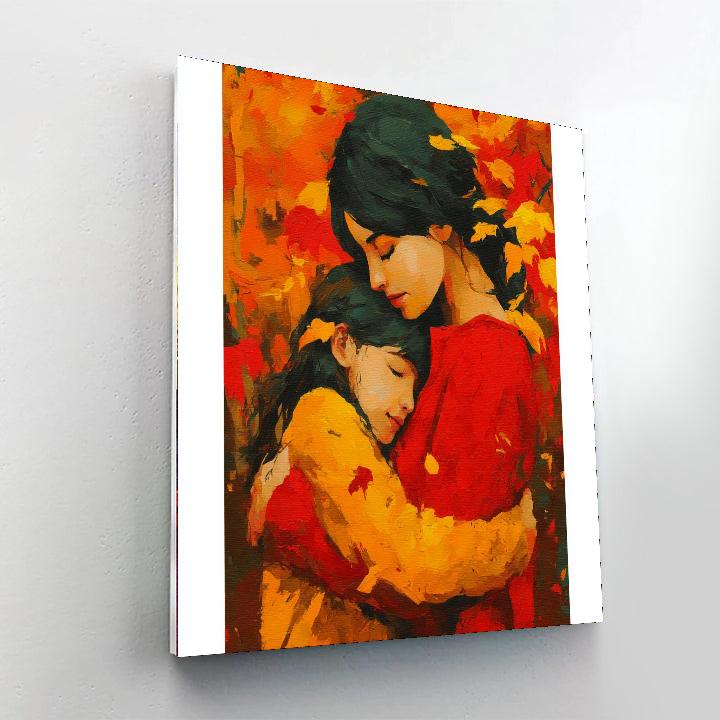 A Mother's Embrace In Autumn Numbered Painting Kits