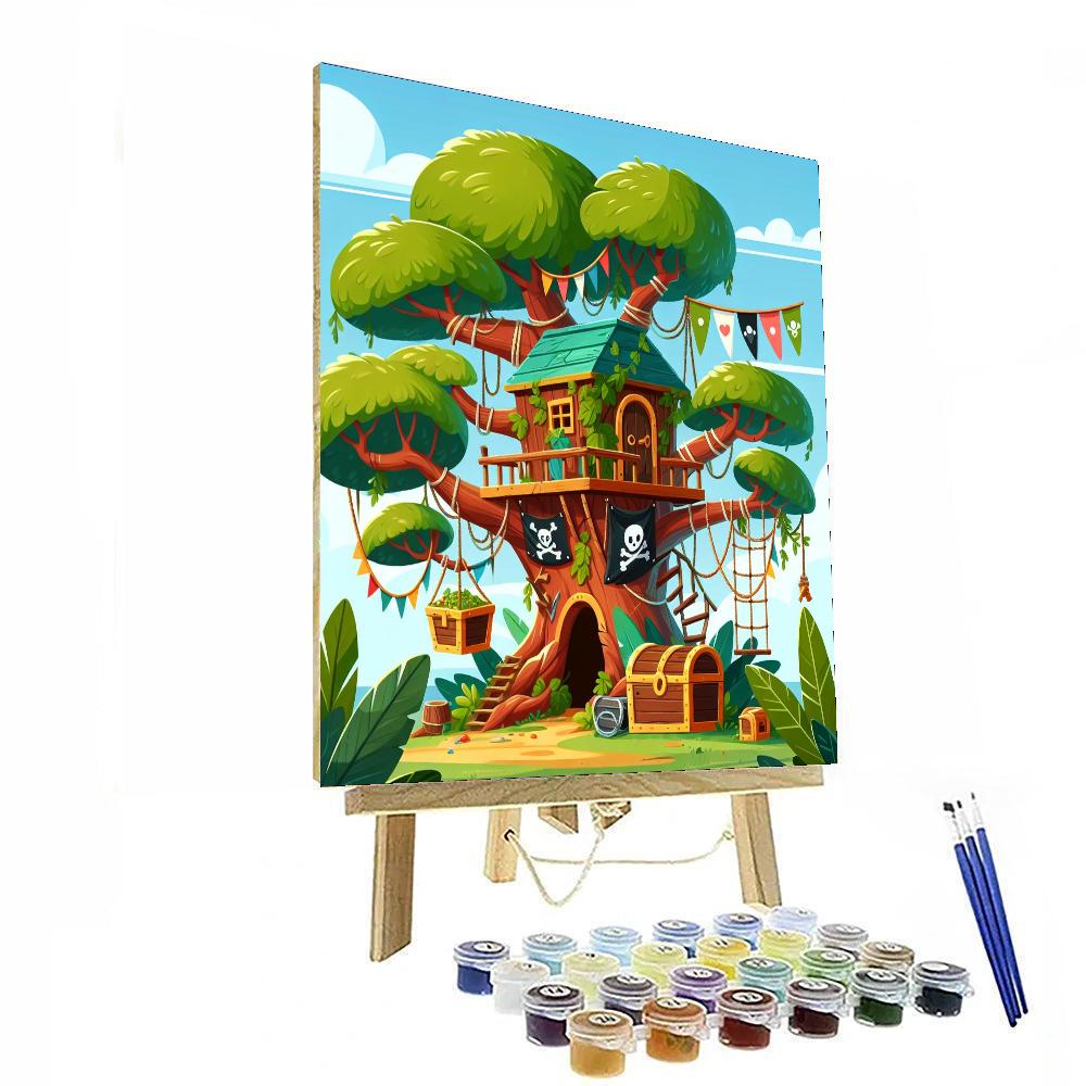 Pirate Treehouse Cove Paint By Numbers Art