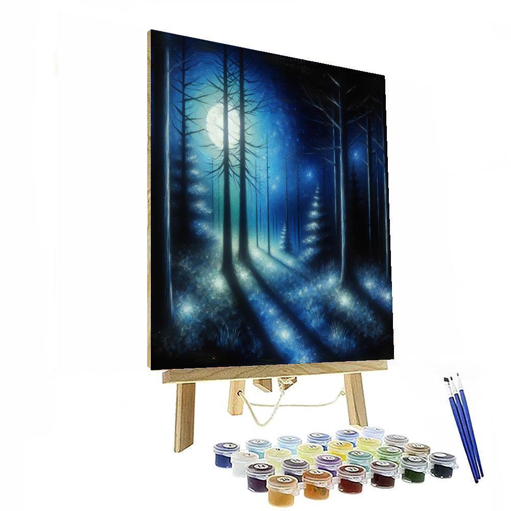 Enigmatic Moonlit Forest Painting By Numbers Kit