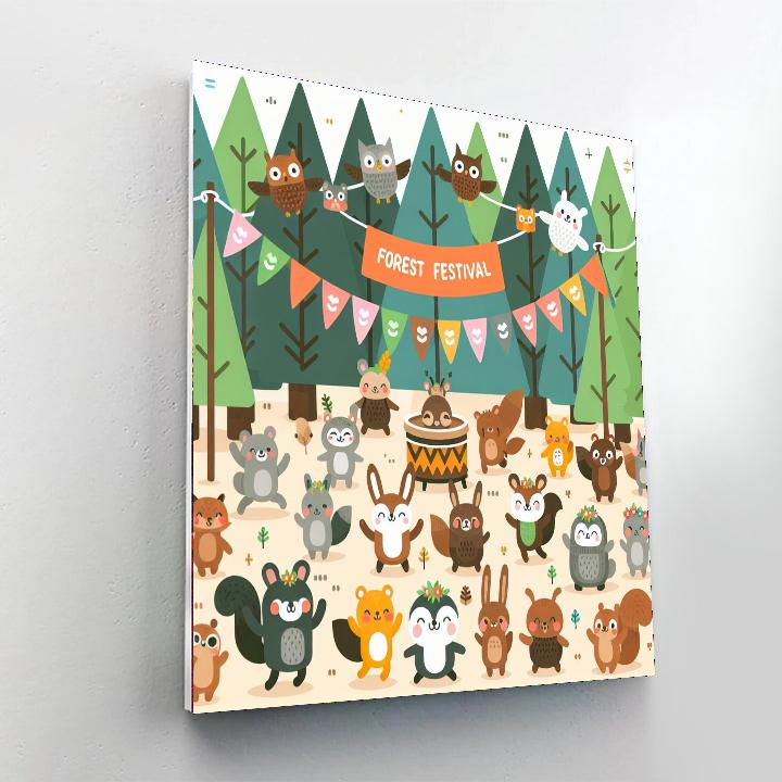 Cheery Forest Festival Paint By Numbers Art