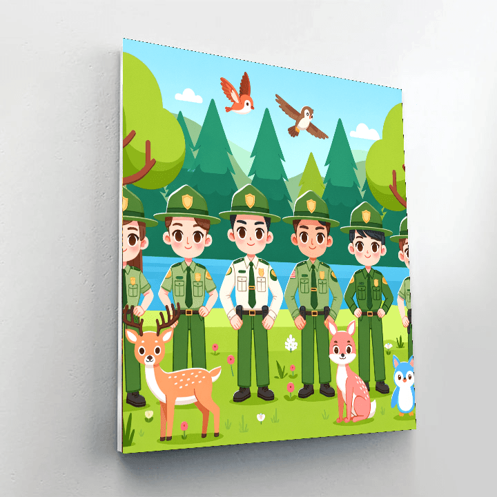 Forest Rangers On Duty Paint By Color
