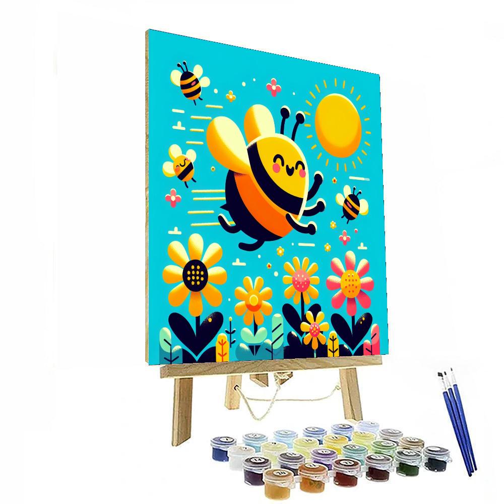 Giggly Little Bee Paint By Numbers Art