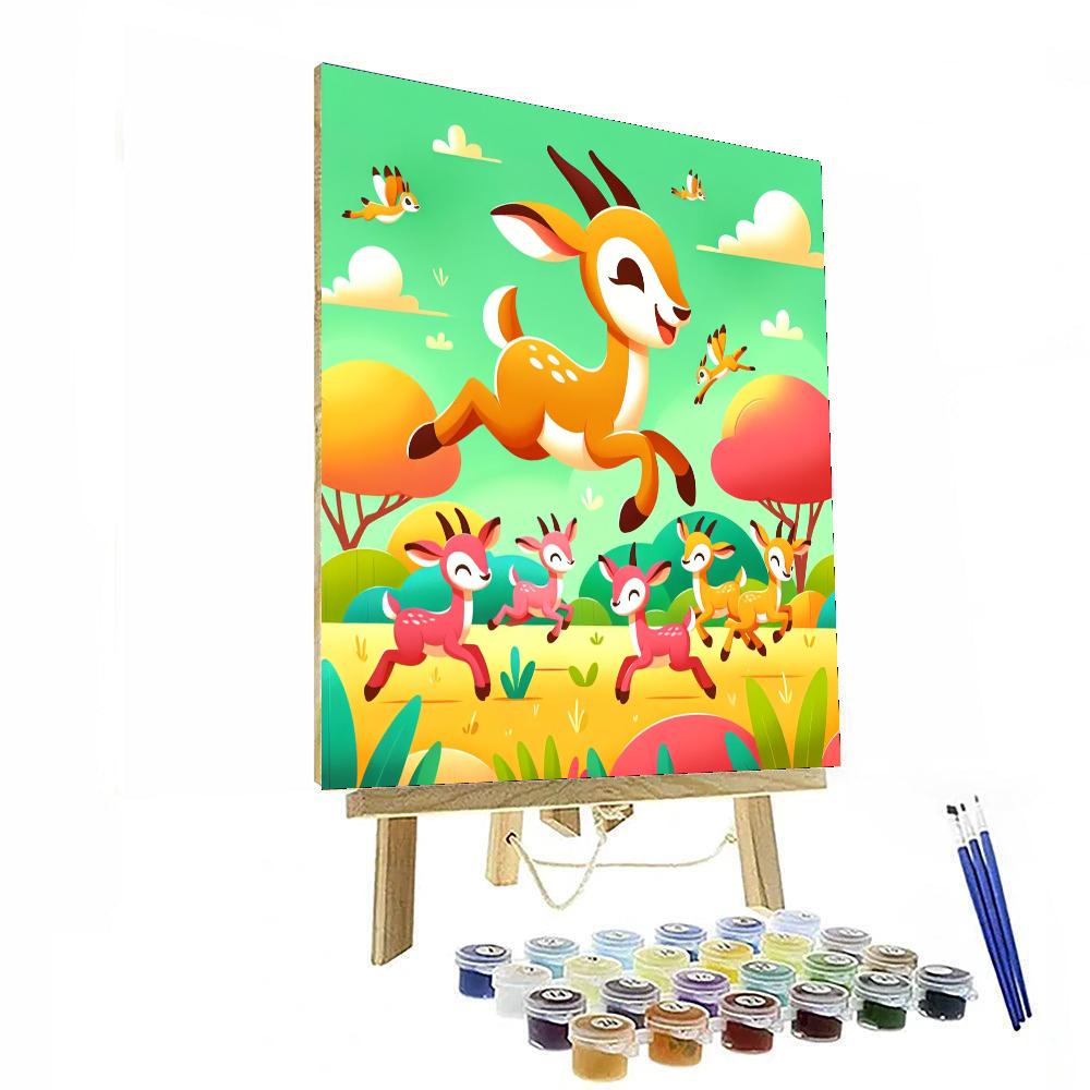 Gleeful Gazelle Gala Paint By Numbers
