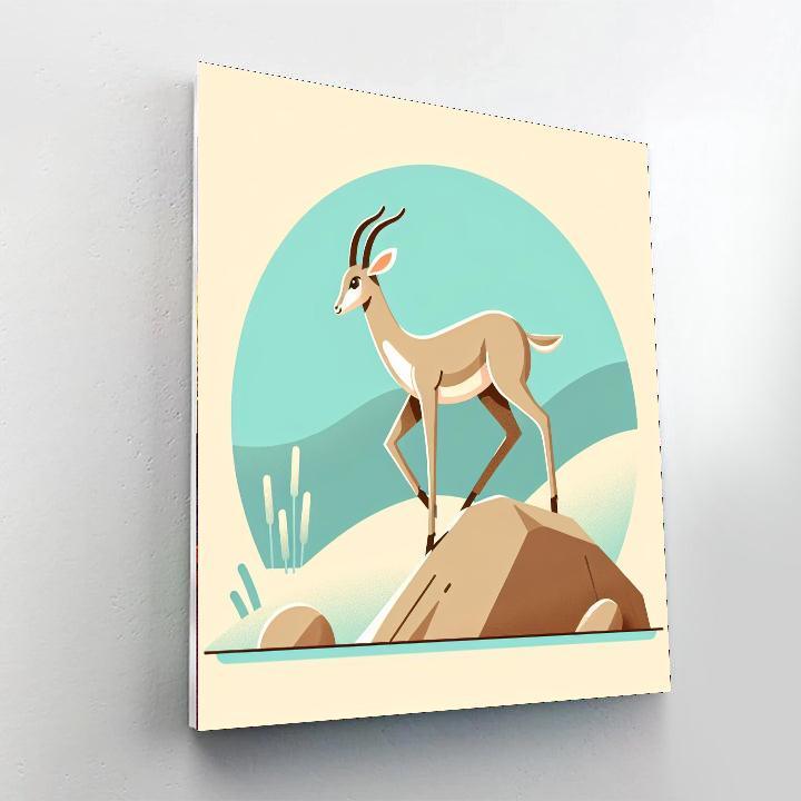 Adventurous Antelope Ascent Number Painting