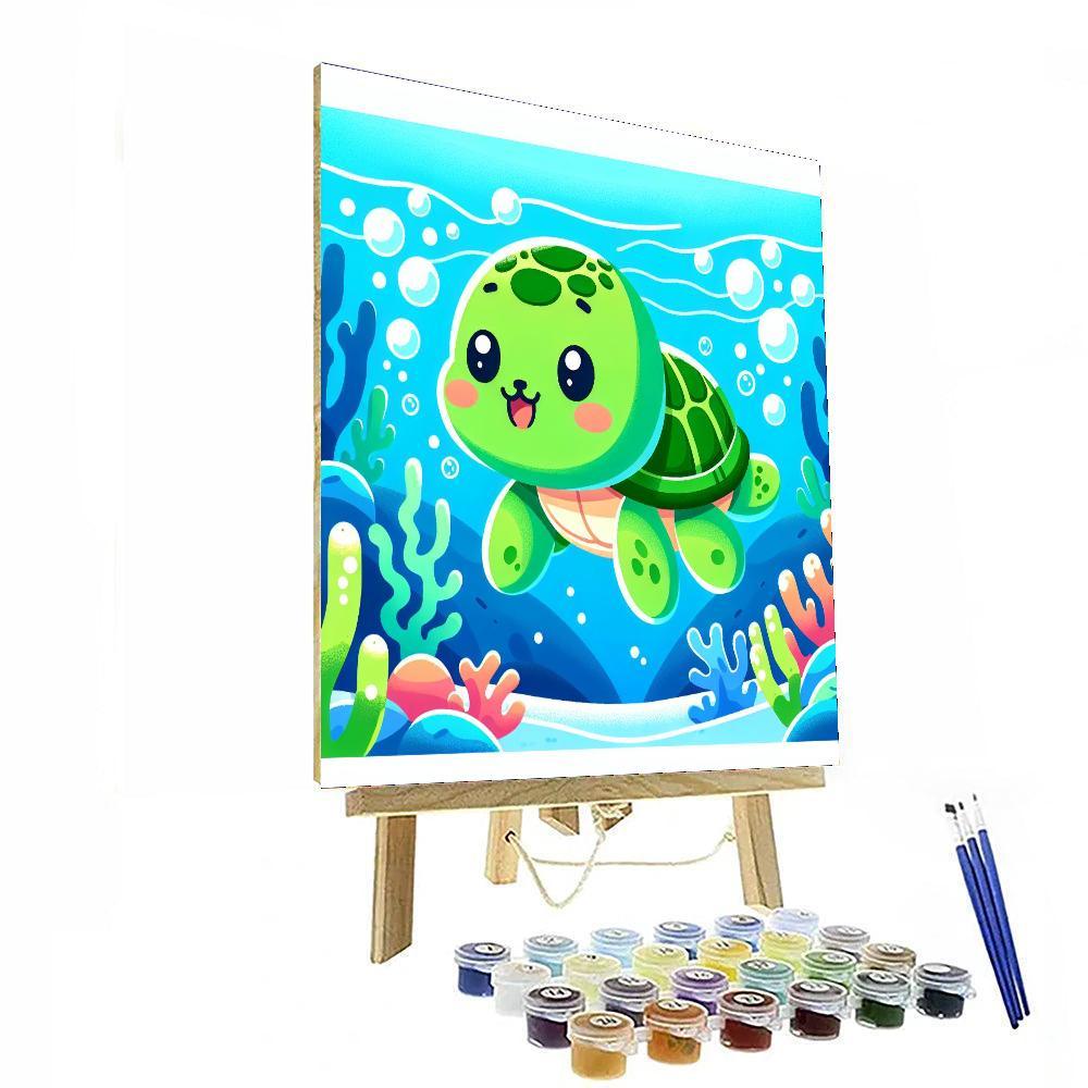 Adventurous Little Turtle Number Painting