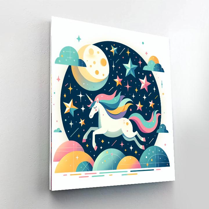 Magical Midnight Ride With Moonlit Unicorns Paint By Numbers Kits