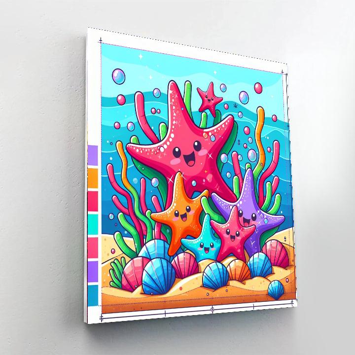 Shimmering Starfish Soiree Numbered Painting Kits