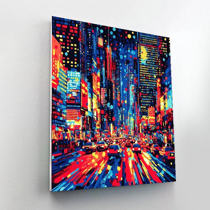 Roy Lichtenstein Inspired Modern City Illumination  Paint By Numbers Kits