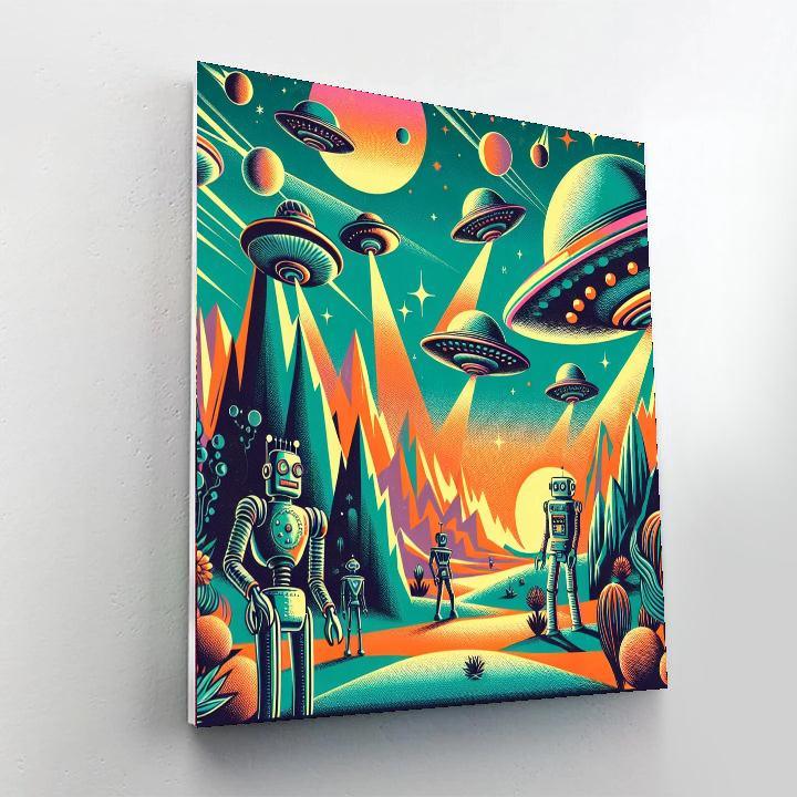 Retro Sci-fi Universe Painting Number Kit