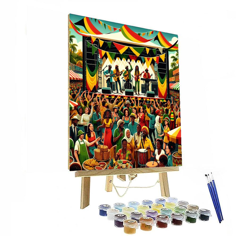 Jamaica Reggae Festival DIY Paint By Numbers