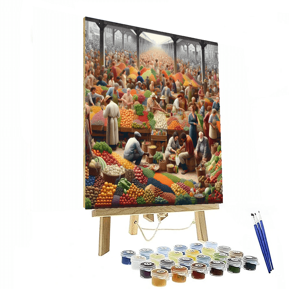 Vibrant Market Scene DIY Paint By Numbers