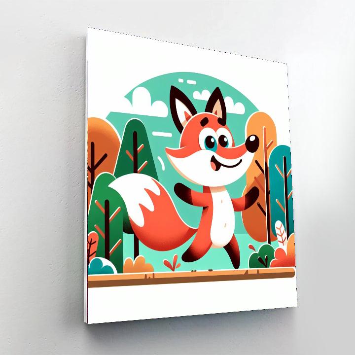 Mischievous Fox Adventure Number Painting
