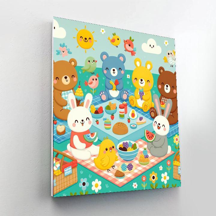 Whimsical Animal Picnic Paint By Numbers Kits