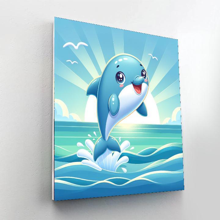 Curious Dolphin Adventure DIY Paint By Numbers