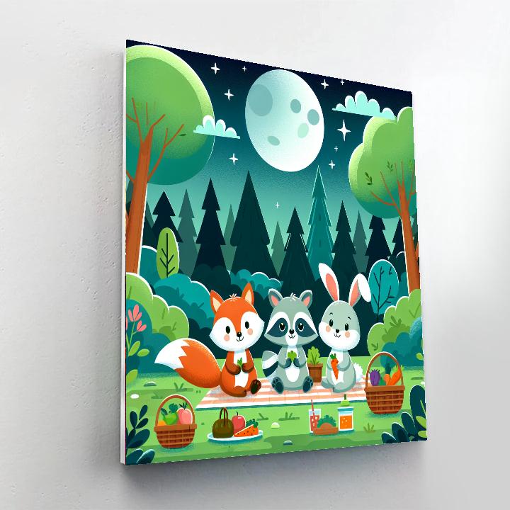 Moonlit Woodland Picnic Numbered Painting Kits