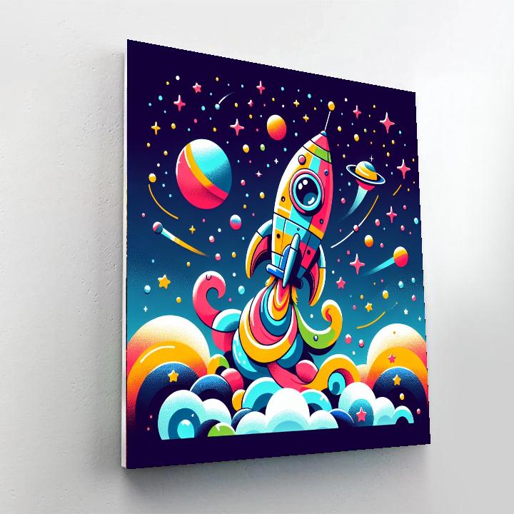 Wacky Space Rocket Numbered Painting Kits