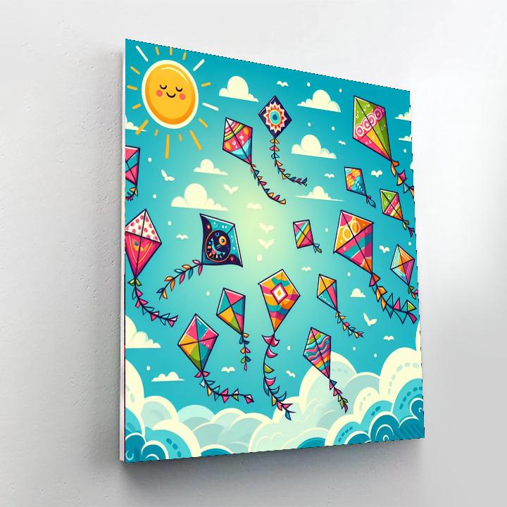 The Colorful Kite Festival DIY Paint By Numbers