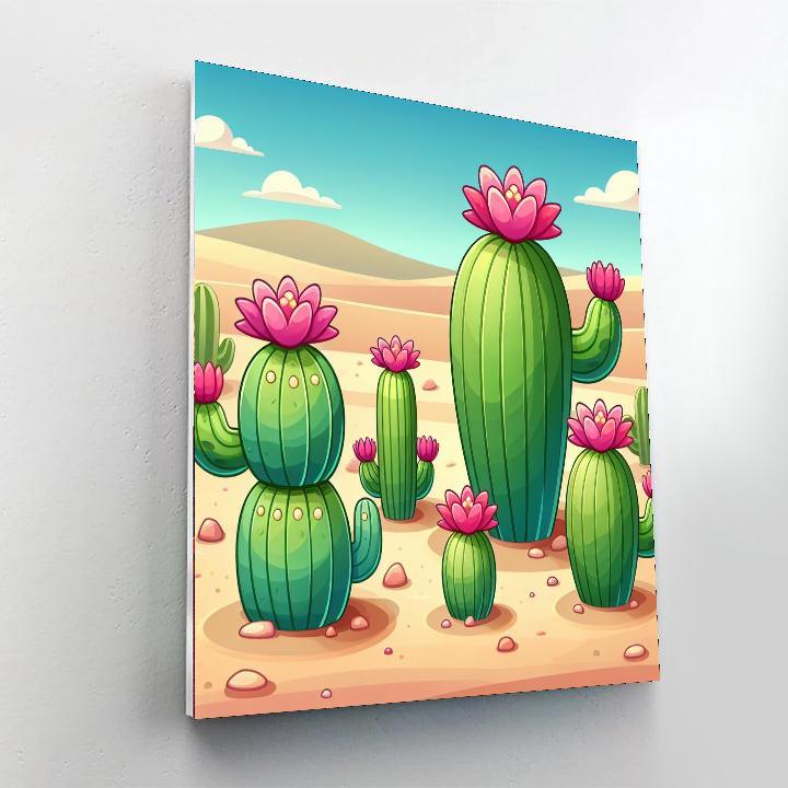 Charming Cactus Family Paint By Numbers Kits