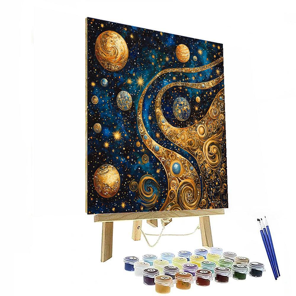 Gustav Klimt Inspired Dance Of The Celestial Bodies  Paint By Numbers Kits