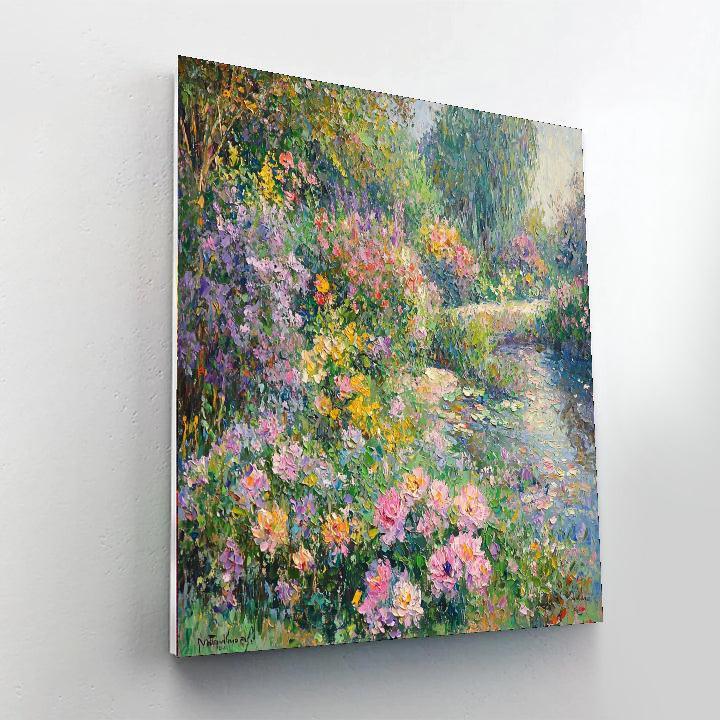 Claude Monet Inspired Impressionist Garden Blossoms  DIY Paint By Numbers