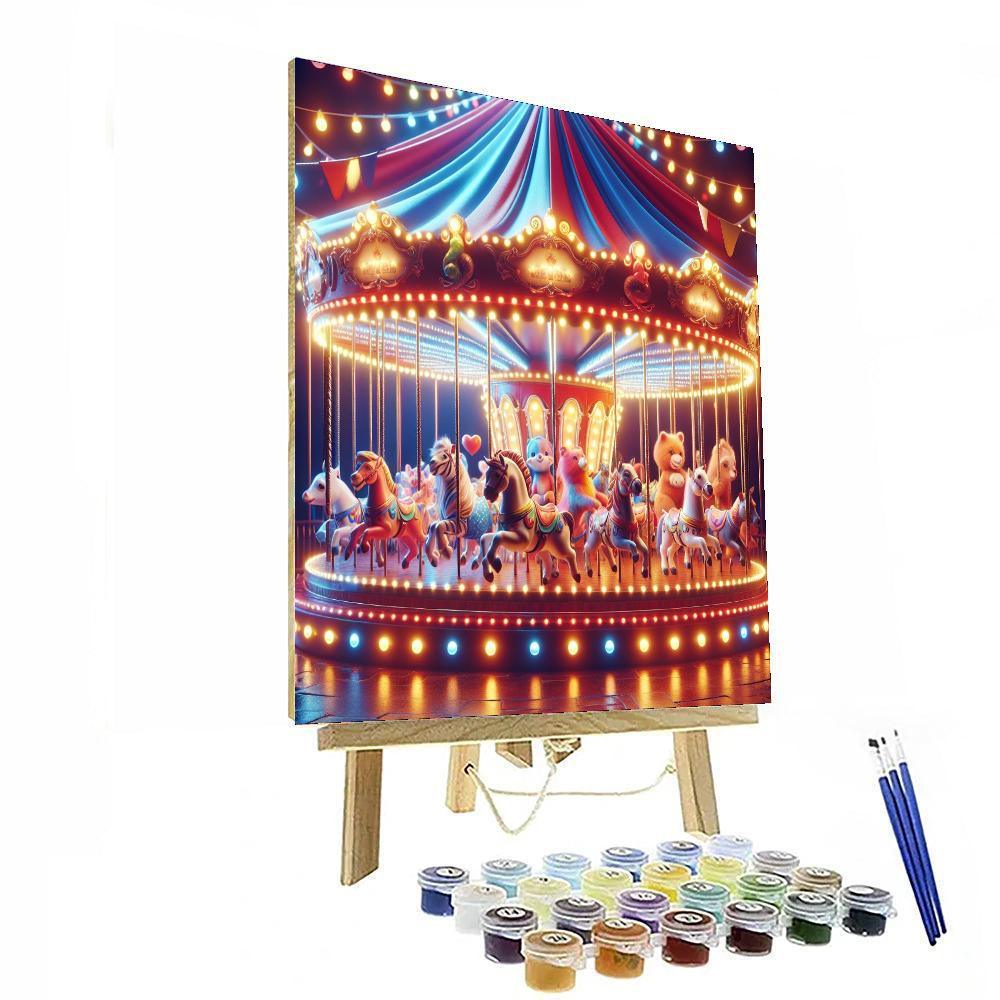 Charming Circus Carousel Paint By Numbers Art