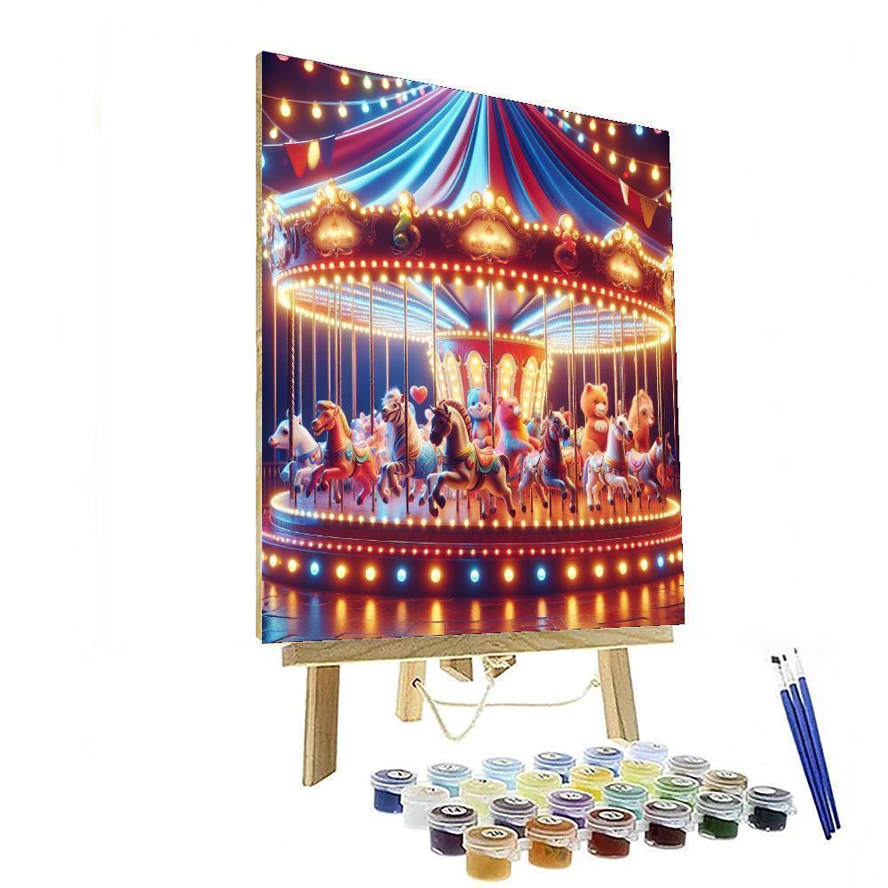 Charming Circus Carousel Paint By Numbers Art