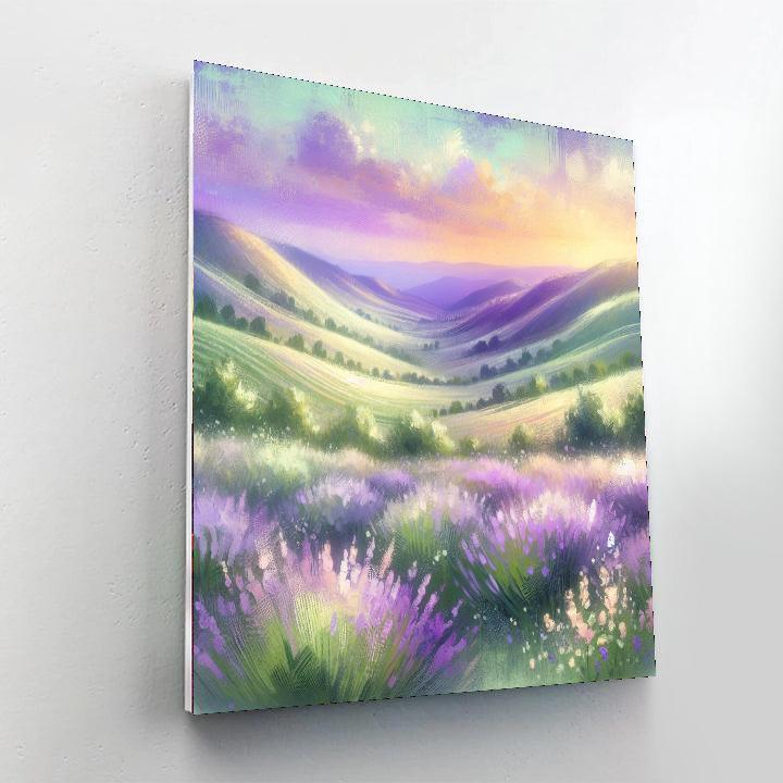 Dreamy Lavender Hillside Number Painting