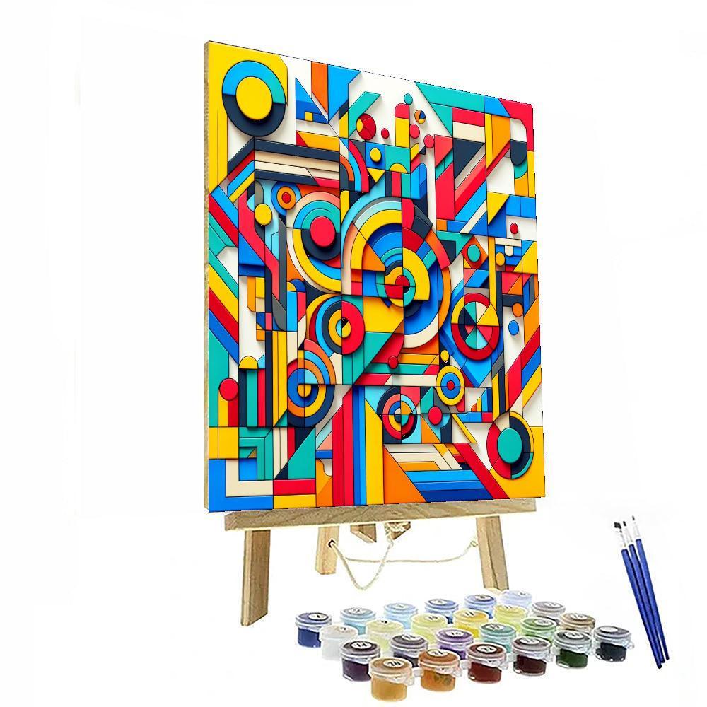 Funky Geometric Shapes Numbered Painting Kits