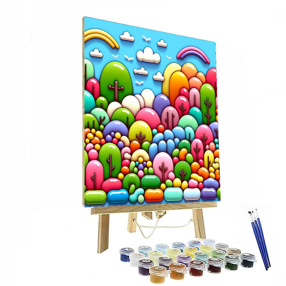 Joyous Jellybean World Painting By Numbers Kit
