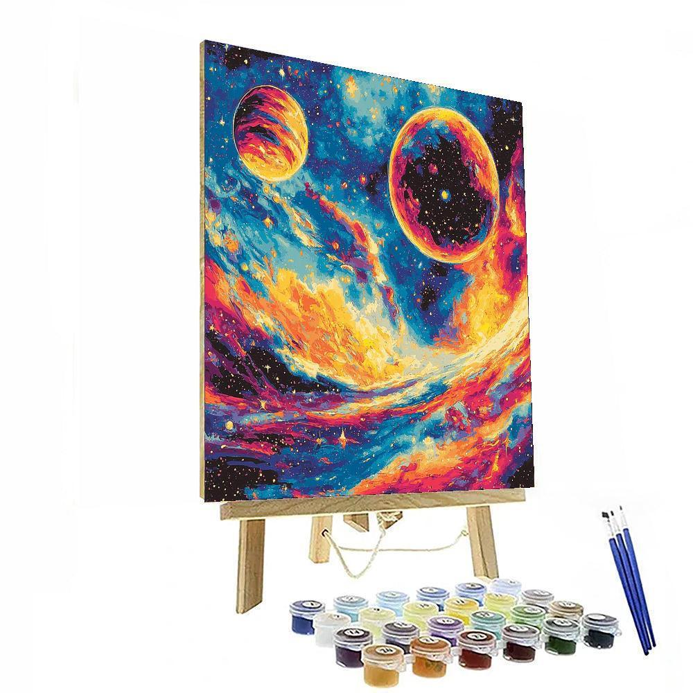 Peter Max Inspired Galactic Frontier Adventure  Paint By Numbers