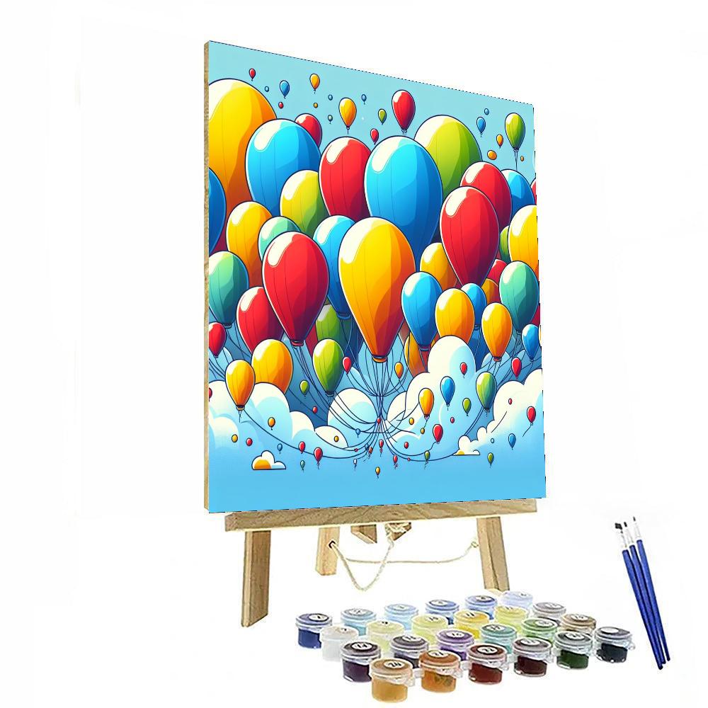 Colorful Balloon Race Paint By Numbers Art