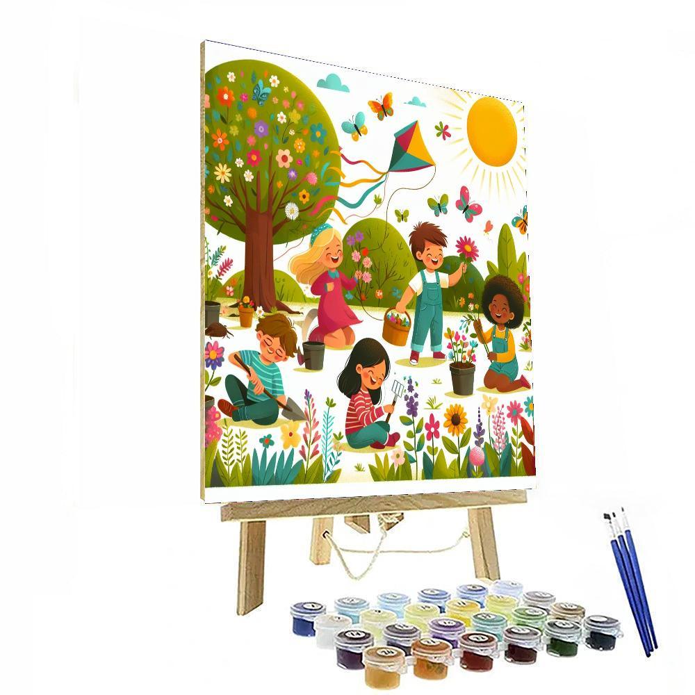 Joyful Spring Celebration Number Painting