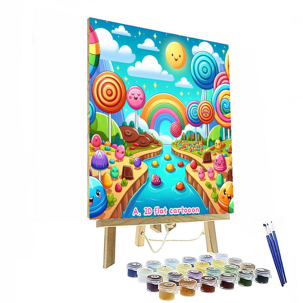 Funky Candy Land Paint By Numbers Art