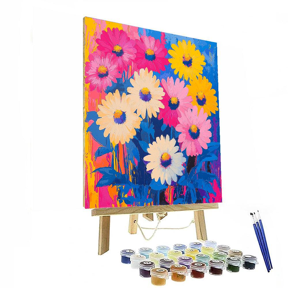 Andy Warhol Inspired Colorful Flower Explosion  Paint By Numbers Kits