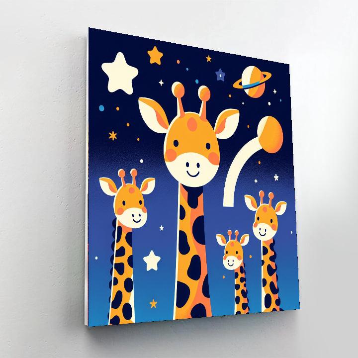 Giraffe Galaxy Gala Numbered Painting Kits