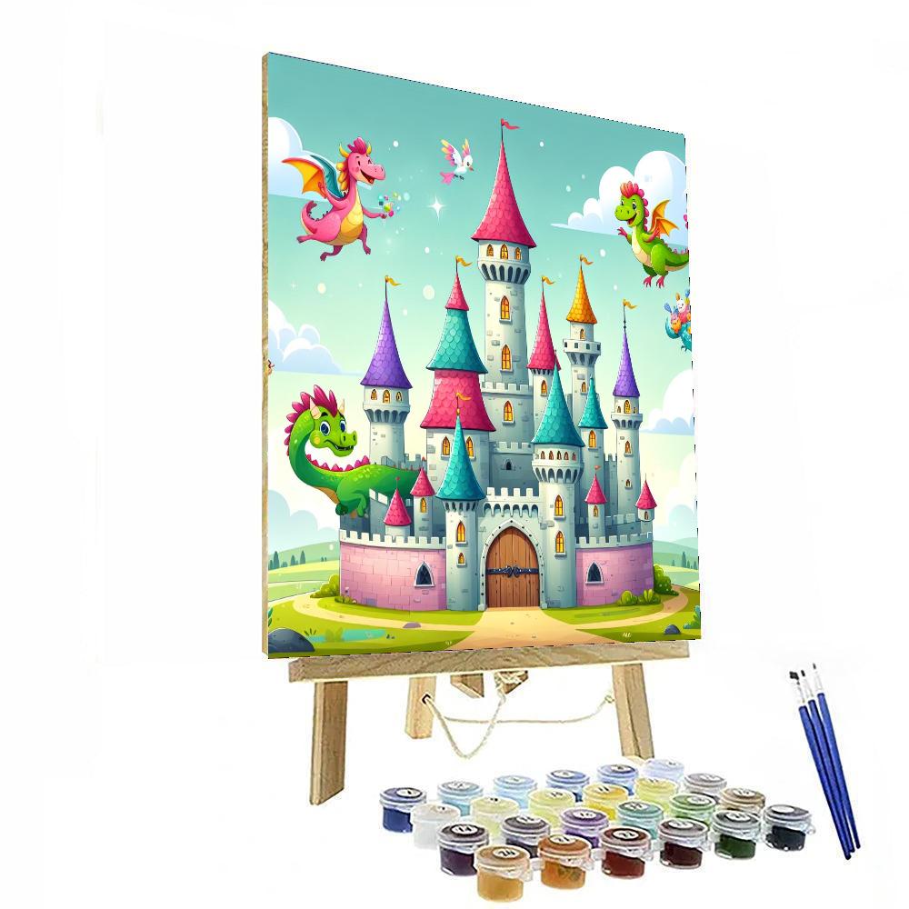 Friendly Fantasy Castle Paint By Numbers Art