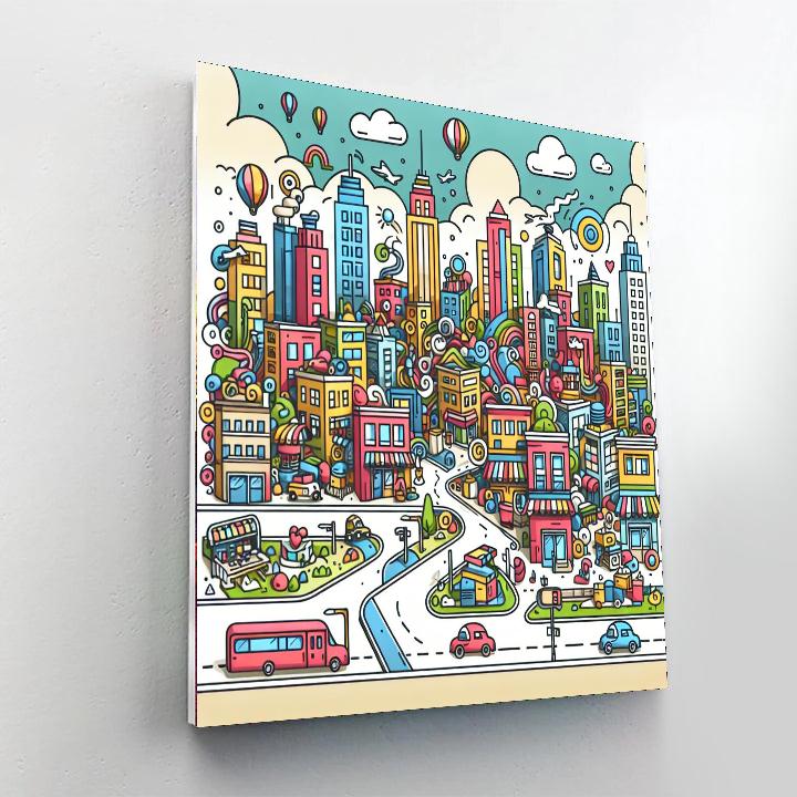 Creative Cityscape Constructions Paint By Numbers Art