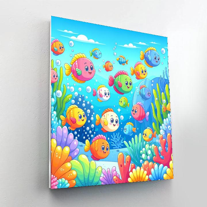 Funky Fish Parade Paint By Numbers Art